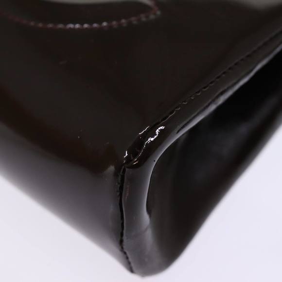 CHANEL Pouch Patent leather Brown CC Auth 74604 - Picture 14 of 16